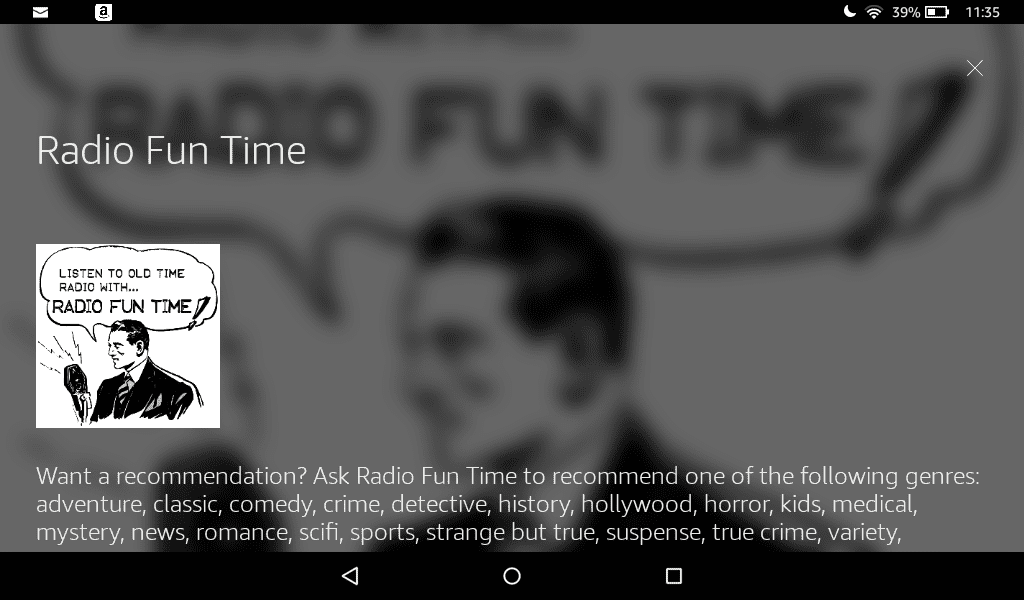Umiejętność korzystania z radia Fun Time Alexa na tablecie Fire