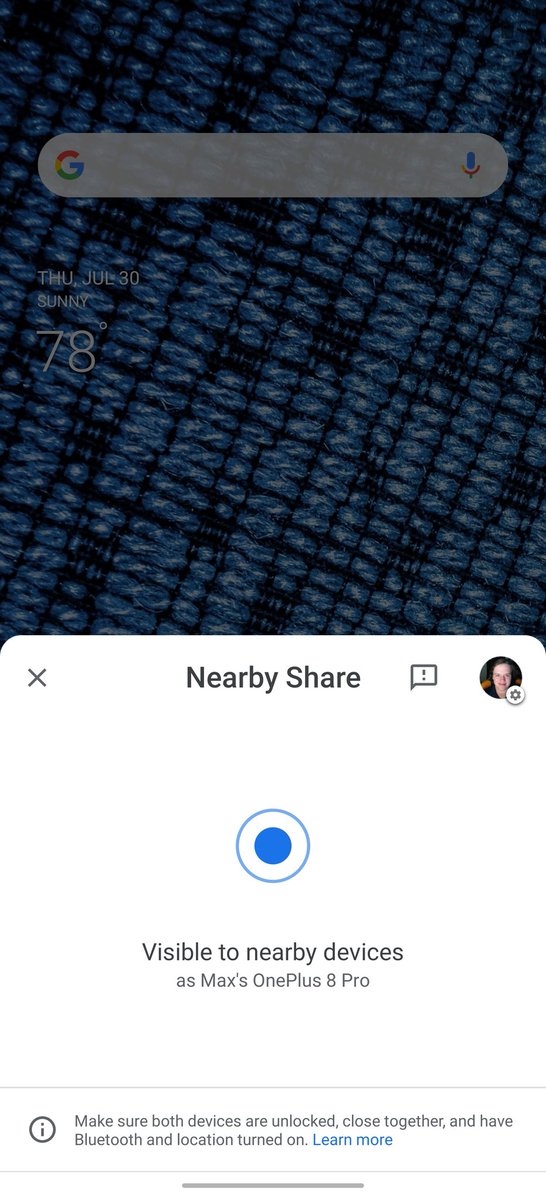 Sdílet v okolí na Androidu