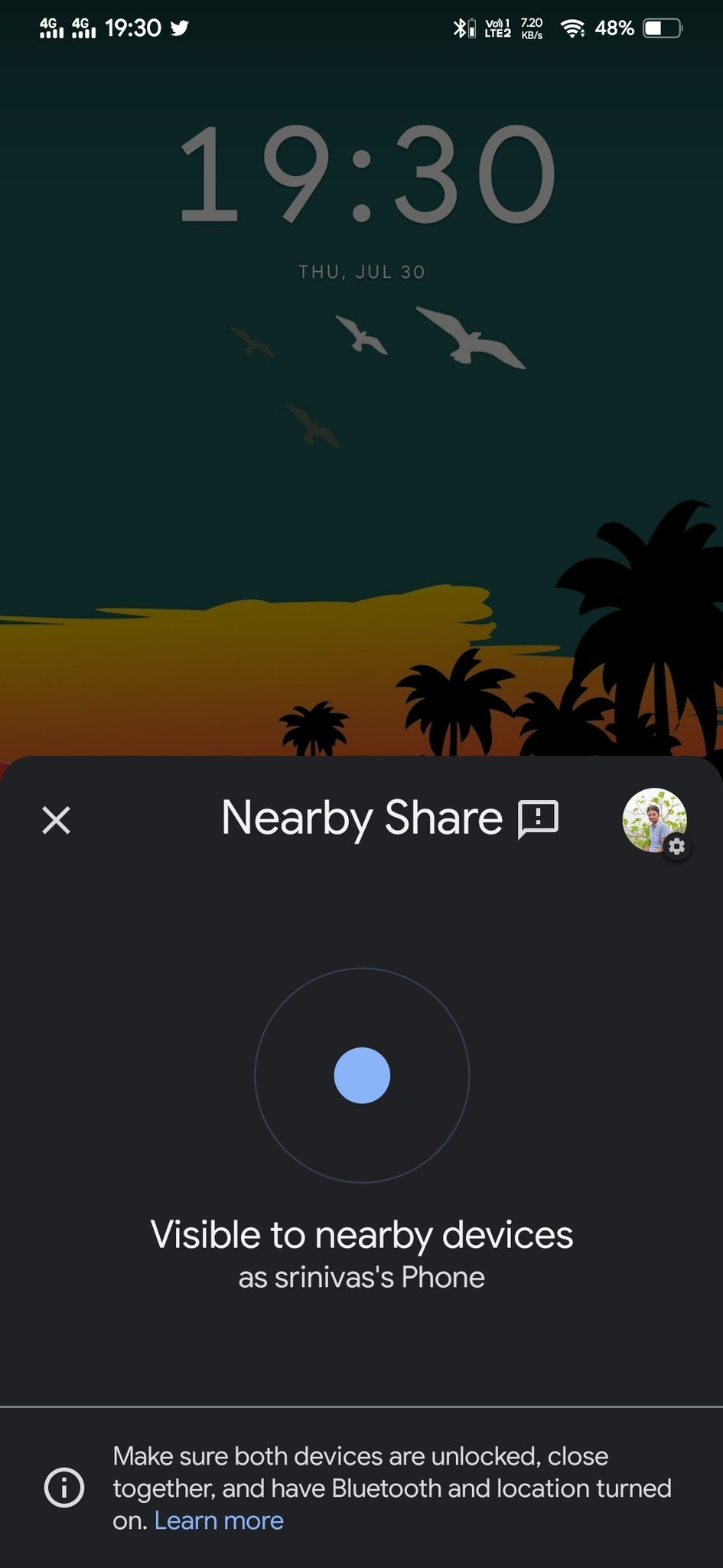 Android Near Share UI