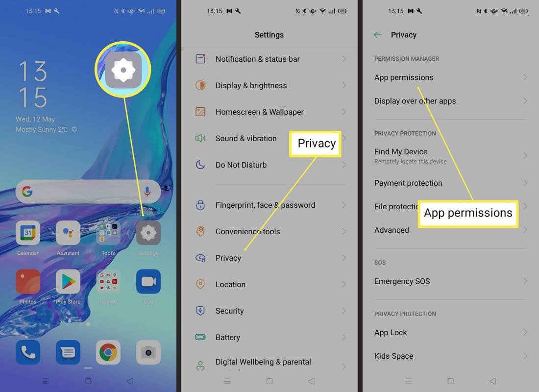 Etapas necessárias para ajustar as permissões de aplicativos no telefone Android