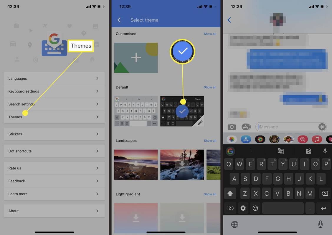 Langkah-langkah yang diperlukan untuk mengubah tema keyboard menggunakan Gboard di iOS