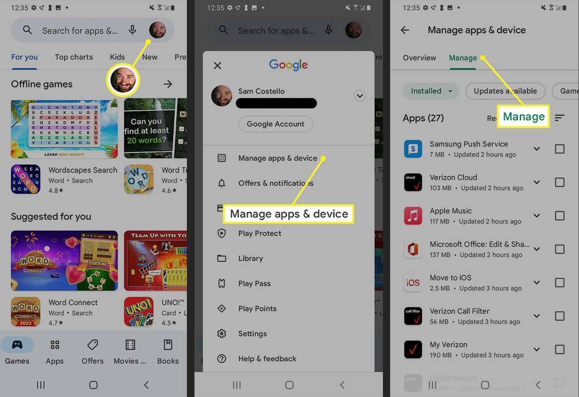 Zarządzanie aplikacjami i urządzeniami w sklepie Google Play