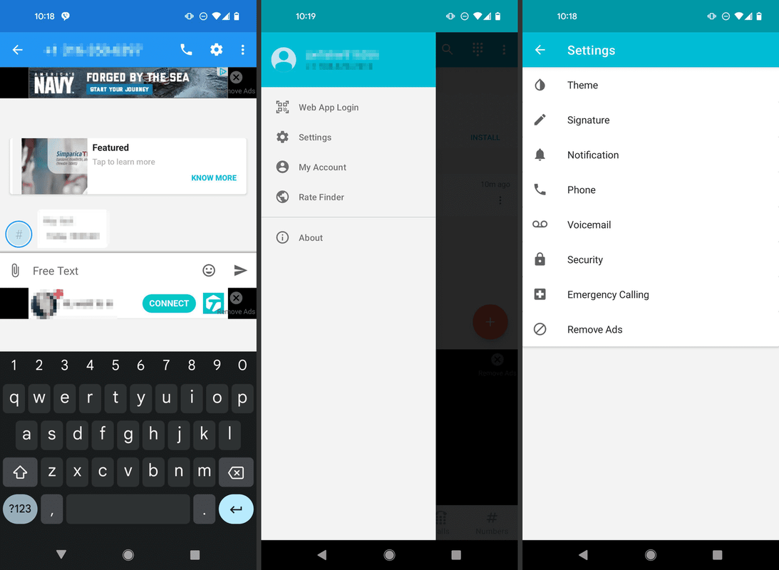 textme up bezplatná aplikácia na odosielanie textových správ pre Android