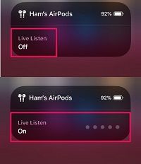 airpods live kuuntelee päälle ja pois