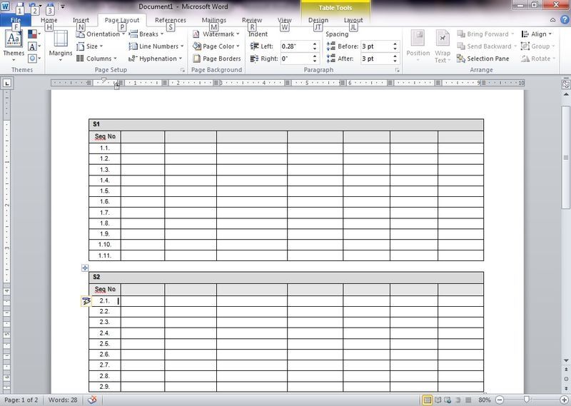 Как разместить таблицу на странице в Microsoft Word