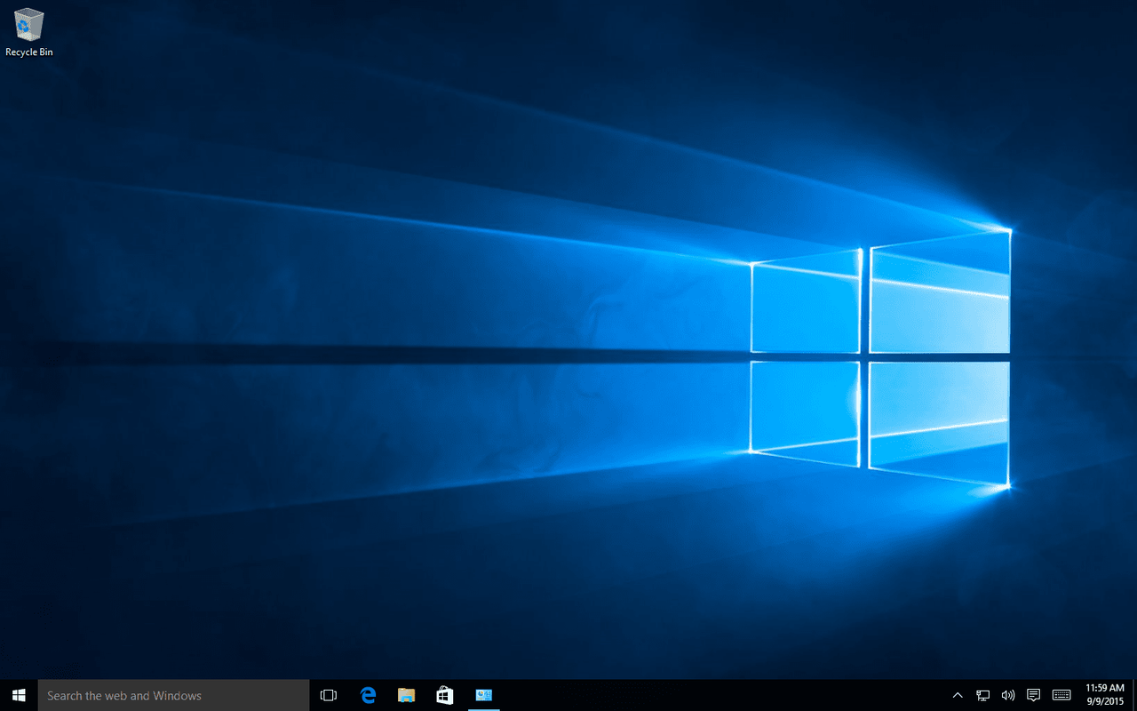Snímek obrazovky plochy Windows 10