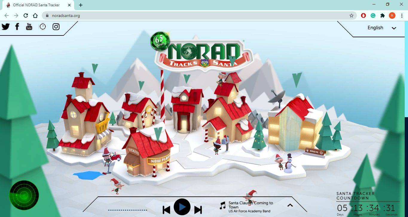 Situs web Pelacak Sinterklas NORAD