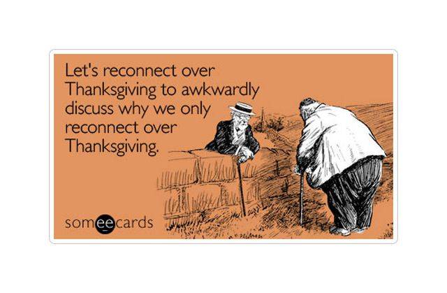 Et sarkastisk Thanksgiving-e-kort.