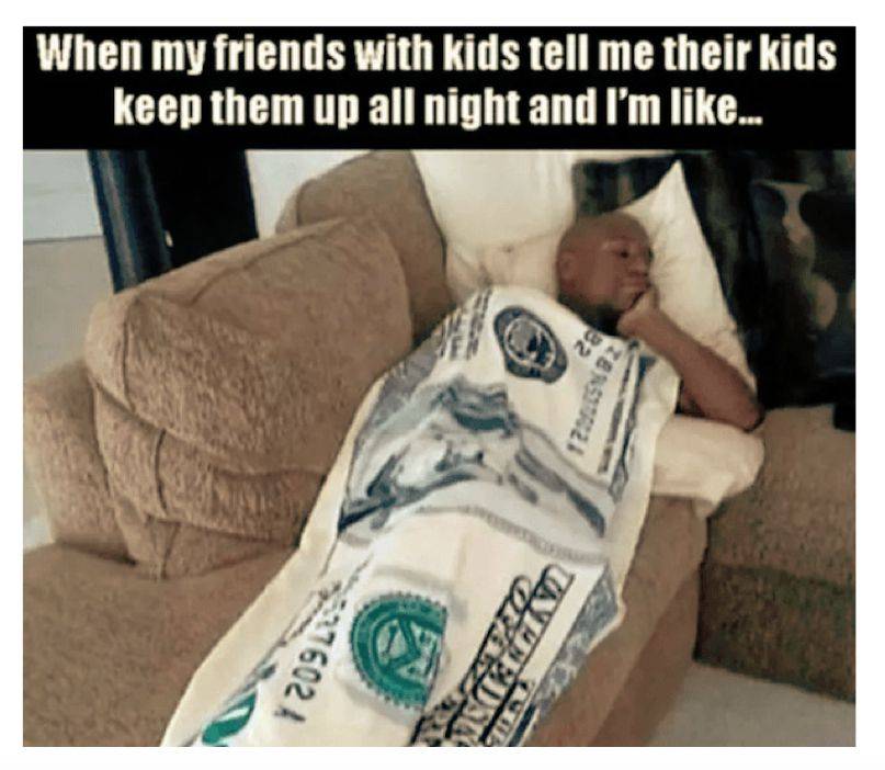 Meme om fördelarna med att inte ha barn