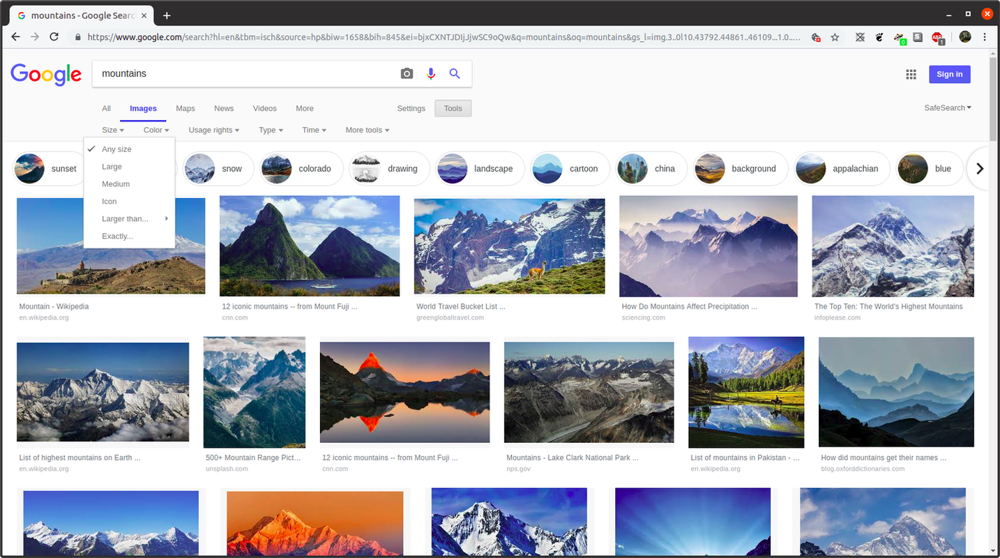 Pàgina de resultats de Google Imatges per al terme de cerca