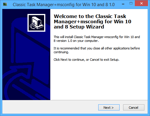 ancien taskmgr sur Windows 8