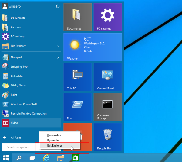 Sulje Explorer Windows 10