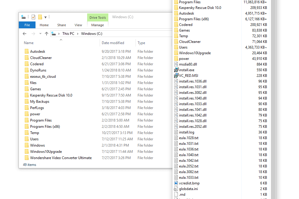 Rozmiar folderu v2.6 w systemie Windows 10