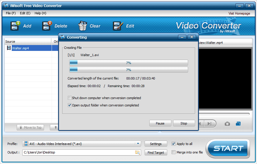 iWisoft Free Video Converter - Ilmainen Video Converter -ohjelmisto