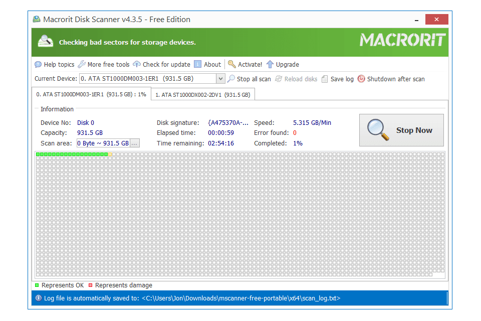 Pemindai Disk Macrorit v4.3.5