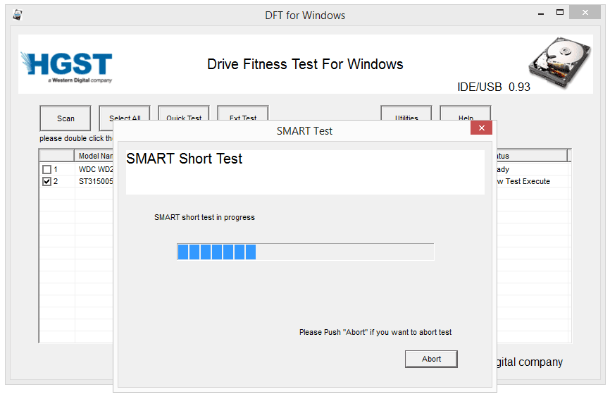 การทดสอบสมรรถภาพของ Windows Drive