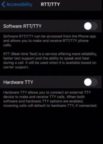 RTT ve TTY seçeneği
