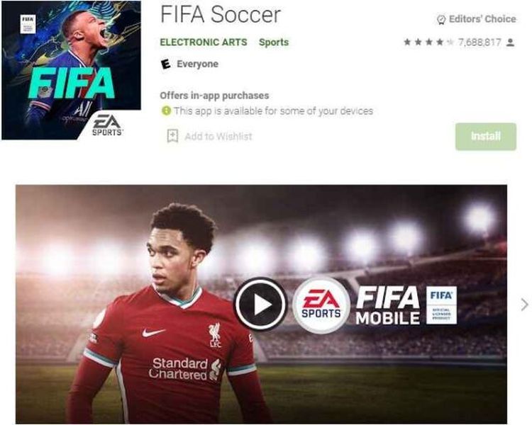 Unduh sepak bola FIFA di android