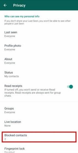 Cómo ver números bloqueados en whatsapp de Android