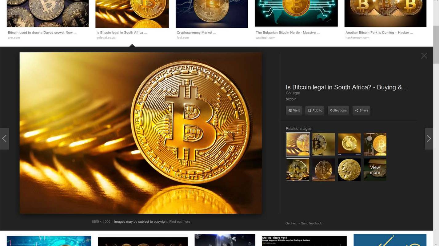 Skärmdump av Bitcoin-bilder i Google Bilders sökresultat.