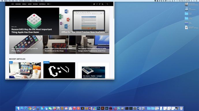 OS x aken jäi ekraanilt välja