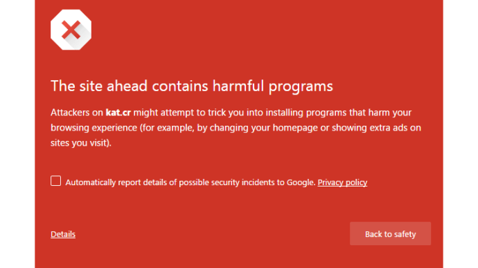 Ostrzeżenie o torrentach Google Chrome