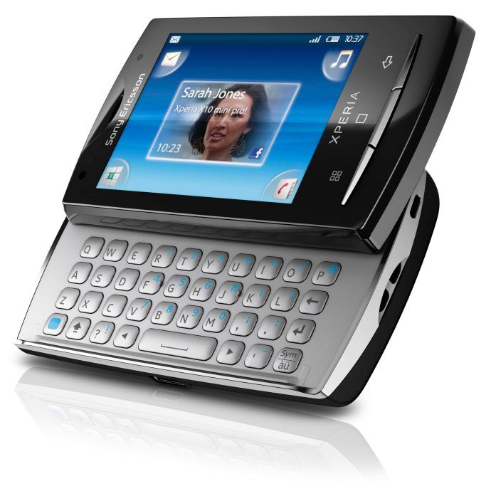 Visualização do teclado Sony Ericsson Xperia X10 Mini Pro