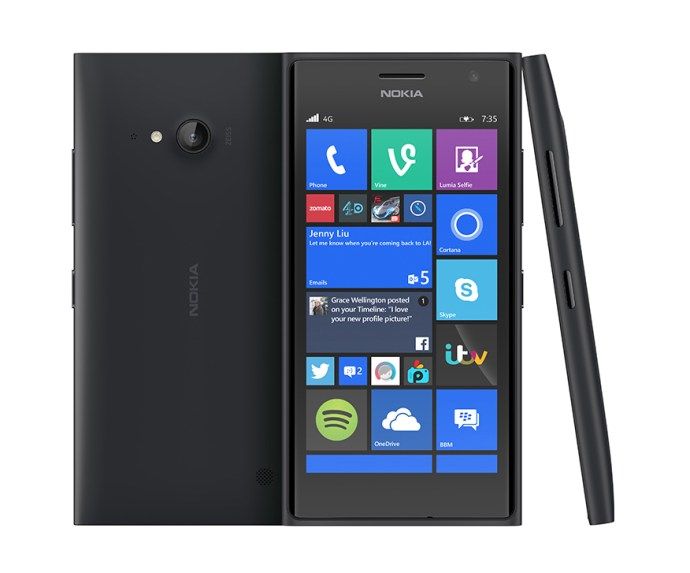 Nokia Lumia 735 のレビュー - 前面、背面、側面