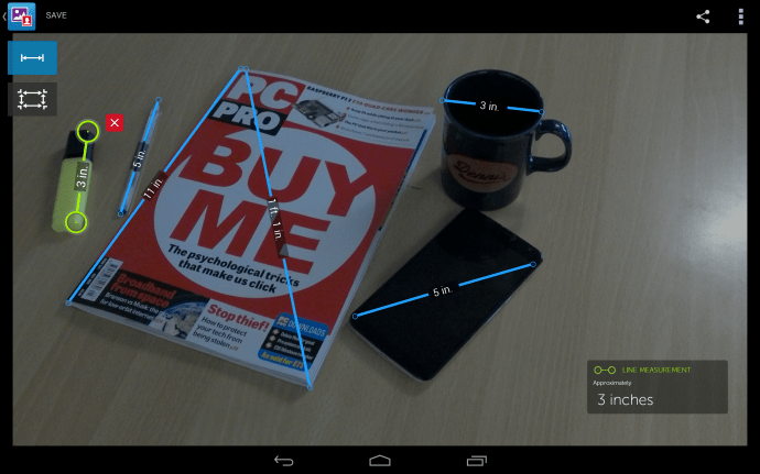 Recenzja tabletu Dell Venue 8 7000 - pomiar odległości za pomocą kamery RealSense