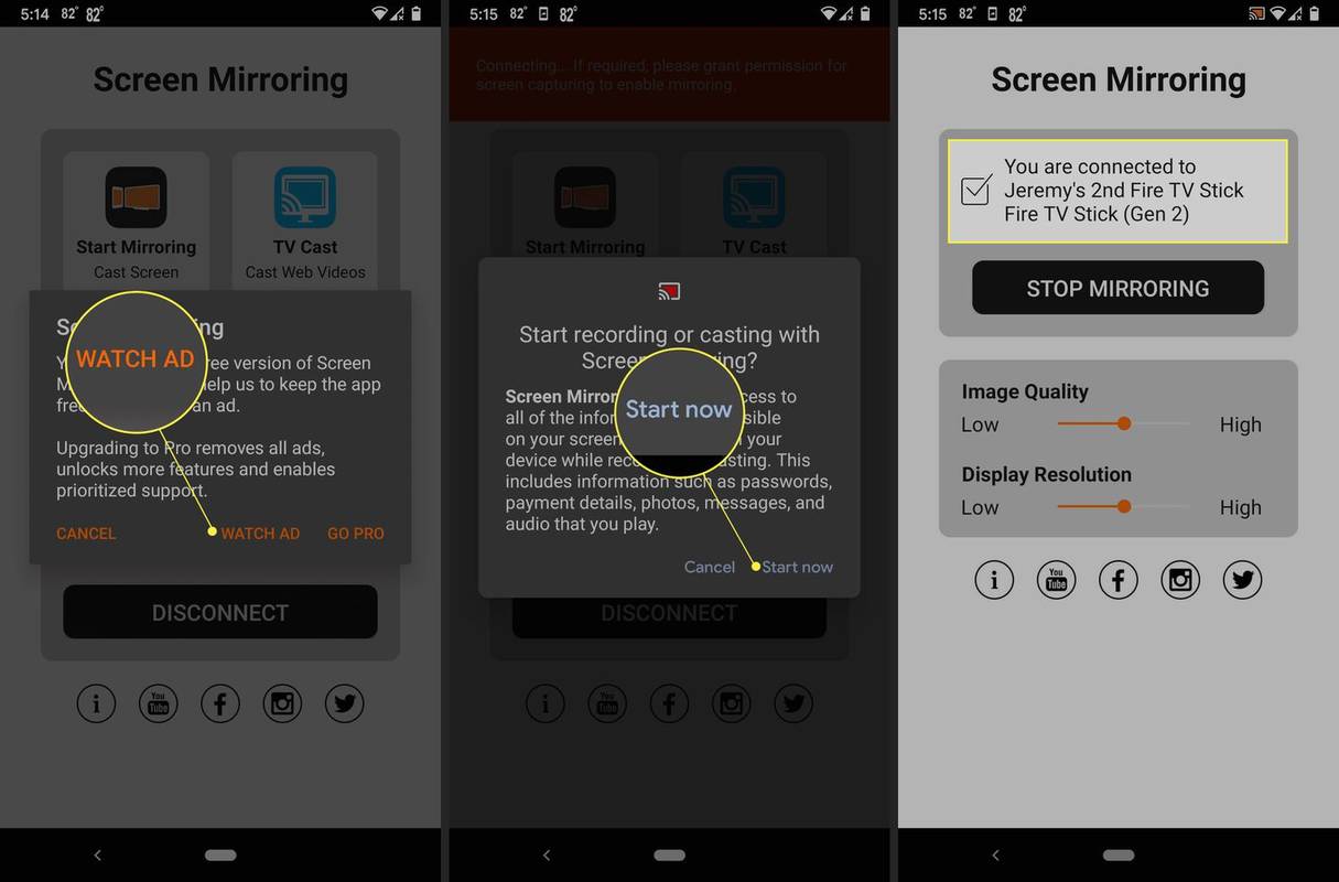 Aplikace Screen Mirroring s