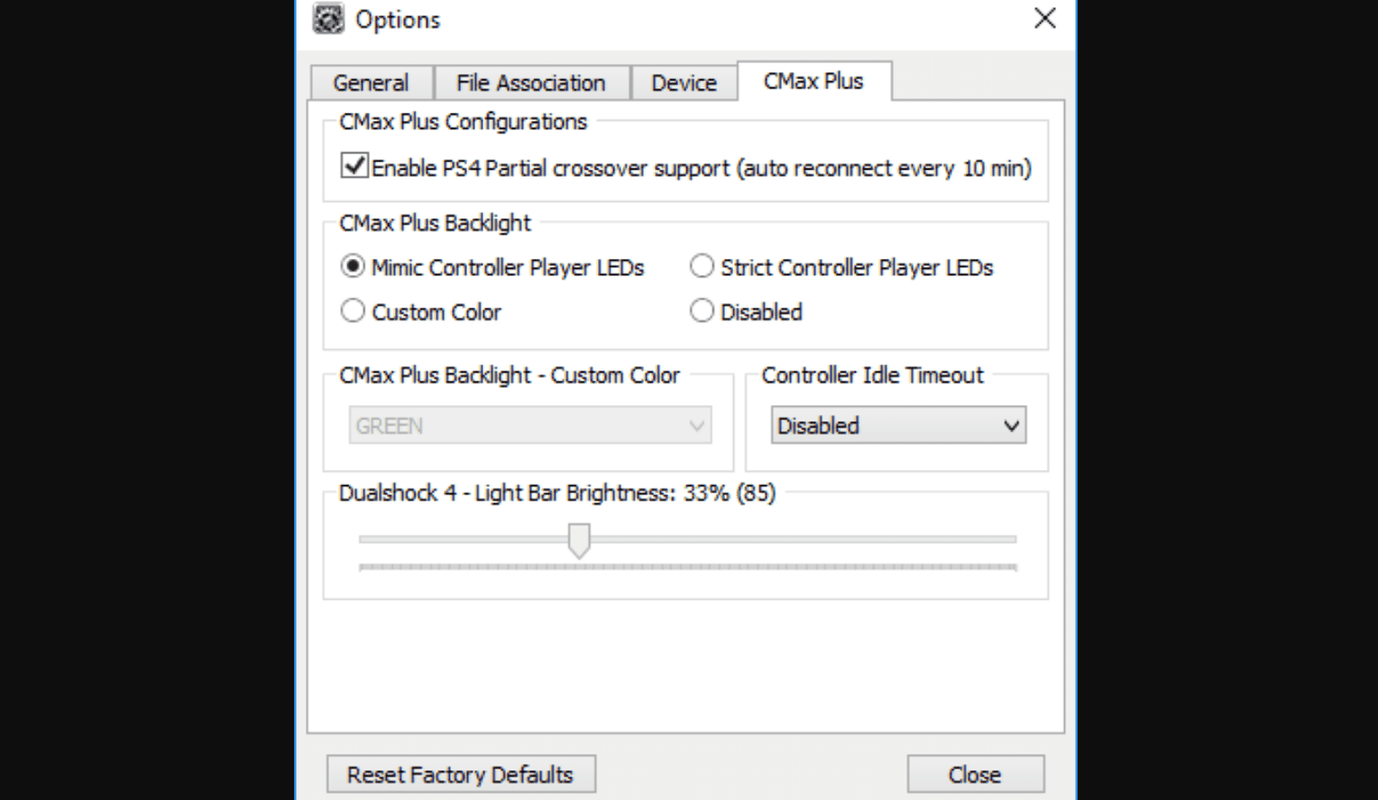 CronusMAXPlus で PS4 の部分クロスオーバー サポートを有効にする