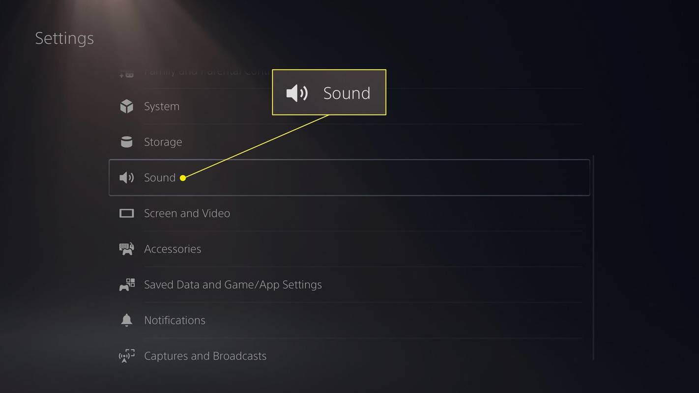 Nagłówek Dźwięk w ustawieniach PS5