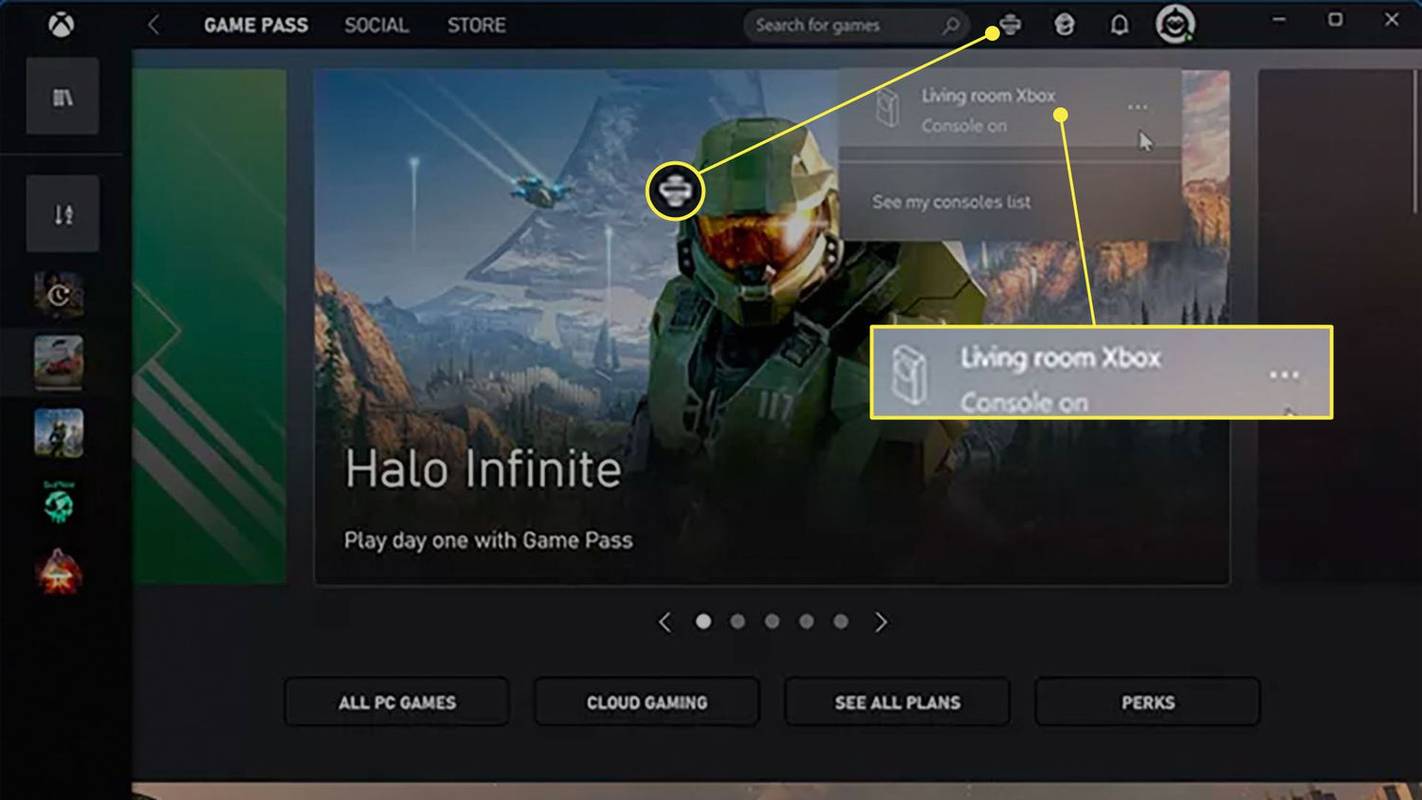 Tùy chọn phát trực tuyến bảng điều khiển Xbox trên ứng dụng Windows Xbox.