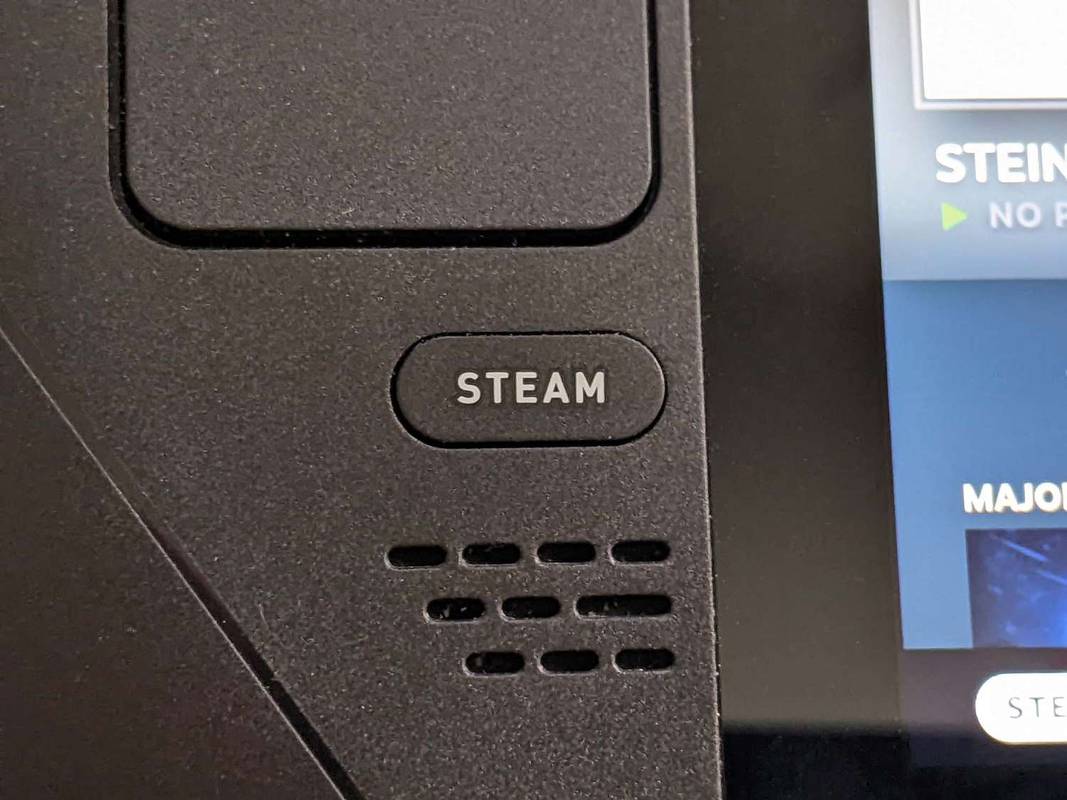 Steam-knappen på en Steam-deck.