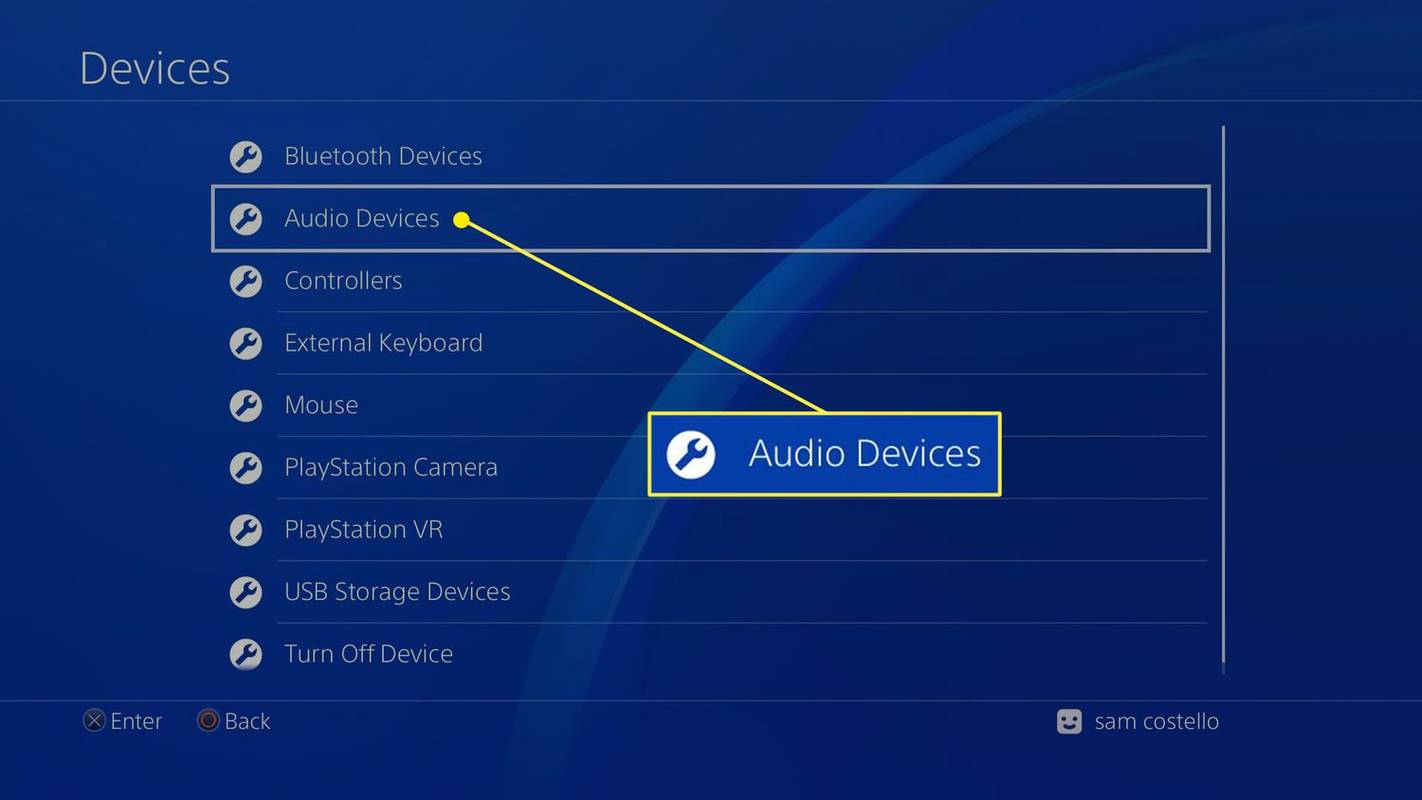 Snímka obrazovky ponuky zariadení PS4