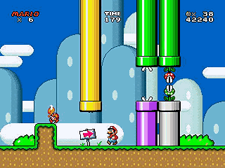 Een screenshot van Mario Worlds