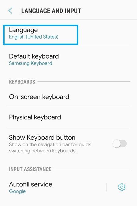 Samsung Galaxy J7 Pro Kaip pakeisti kalbą