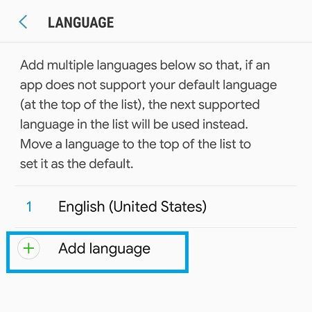 Samsung Galaxy J7 Изменить язык
