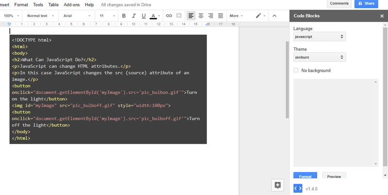 Comment ajouter la coloration syntaxique au code source dans Google Docs