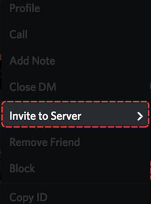 convidar al servidor