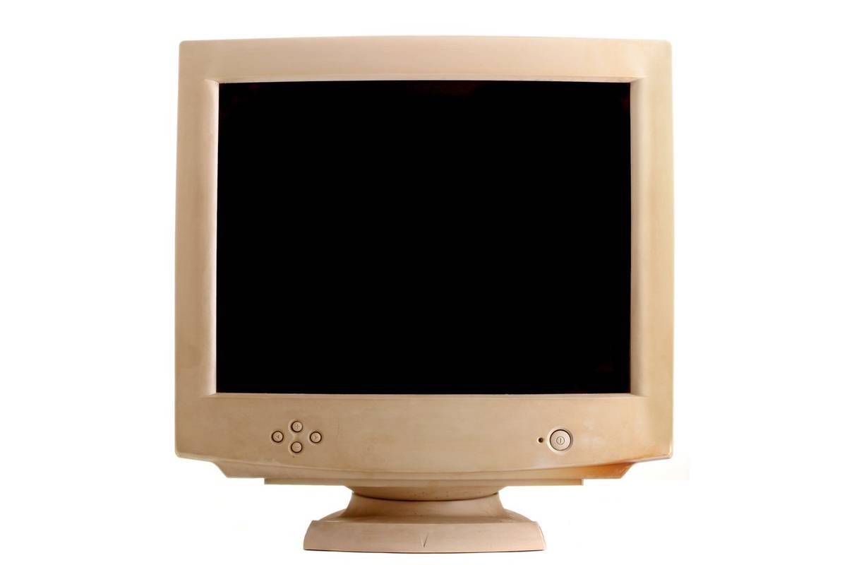 Stary monitor komputerowy z lat 90-tych.