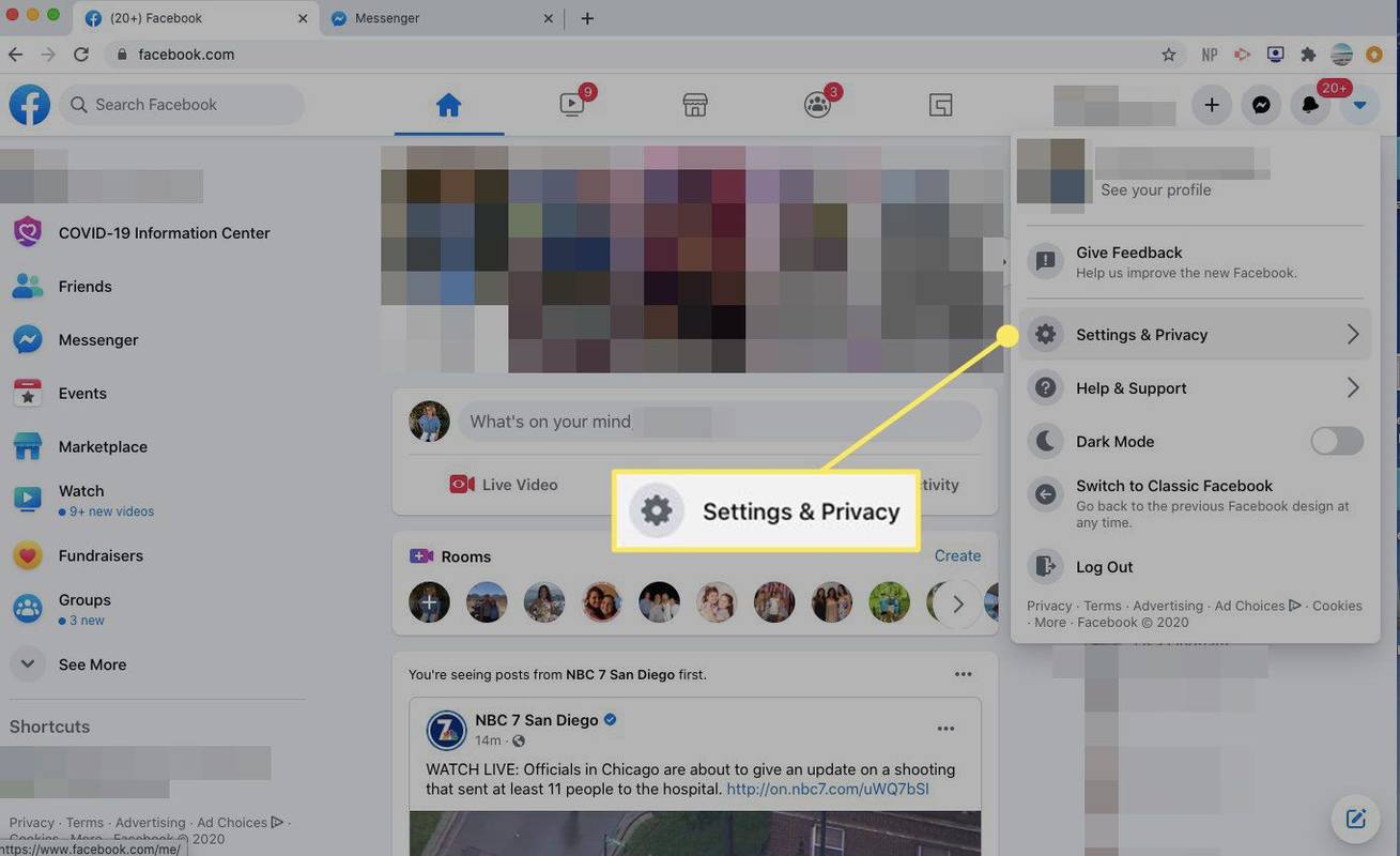 Tetapan & Privasi dalam Facebook