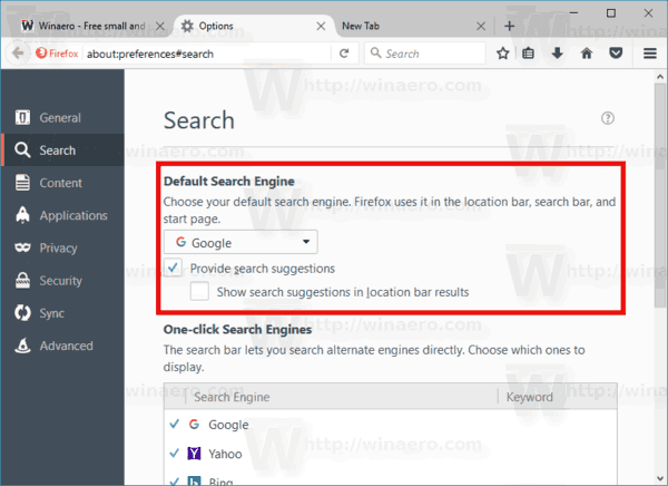 Firefox zakáže návrhy na vyhľadávanie