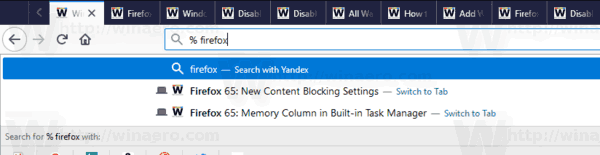 Firefox Search For Tab Filtered