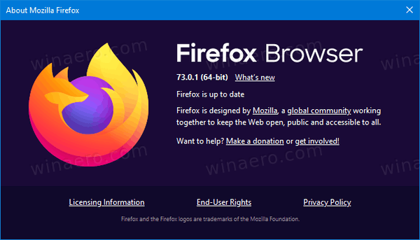 „Firefox“ 73 0 1