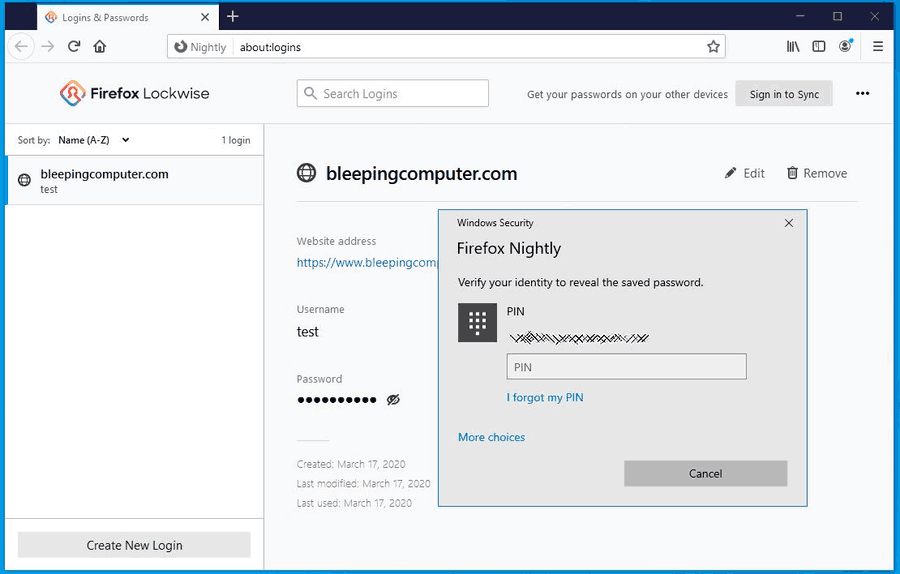 Lozinke za Windows Firefox