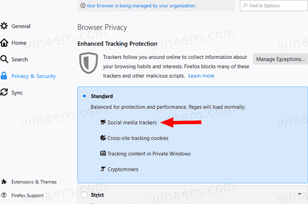 Firefox 70 Enhanced Tracking Protection (ETP)