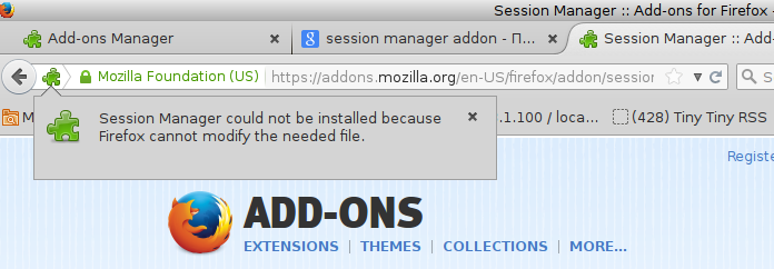 Add-on tidak dapat dipasang Firefox 35