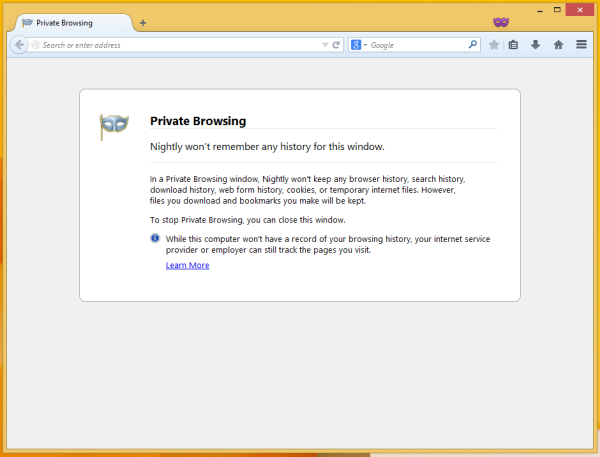 fenêtre privée de Firefox