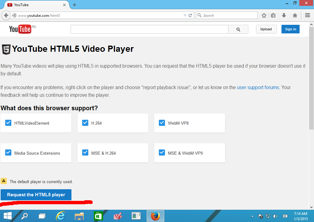 Vraag de HTML5 Player aan